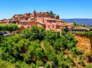 Roussillon Old Town on the ochre Red Cliffs, Provence, France - GlobePhotos - royalty free stock images