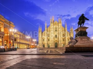 Milan Cathedral and the Galleria on piazza Duomo, Italy - GlobePhotos - royalty free stock images