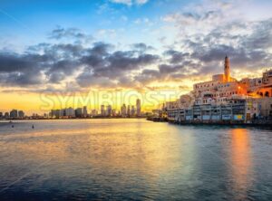 Jaffa Old Town and Tel Aviv skyline on sunrise, Israel - GlobePhotos - royalty free stock images