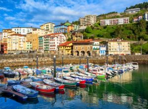 Colorful houses in Mutriku port and Old town, Basque country, Spain - GlobePhotos - royalty free stock images