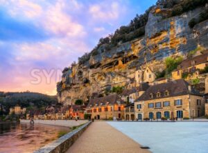 La Roque-Gageac Old Town, France, on sunset - GlobePhotos - royalty free stock images