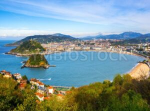 San Sebastian city, Spain, view of La Concha bay and Atlantic ocean - GlobePhotos - royalty free stock images