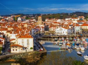 Traditional basque houses in the Old Town of Saint Jean de Luz, France - GlobePhotos - royalty free stock images