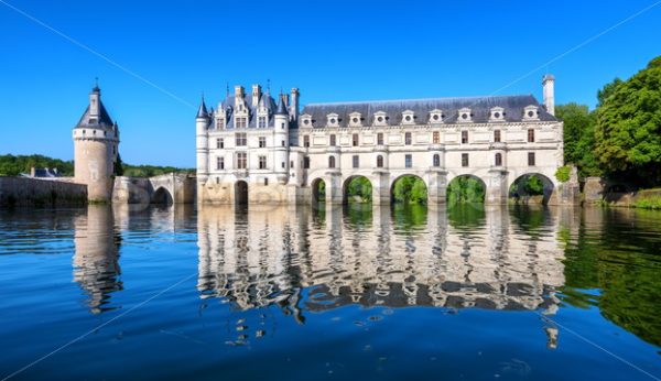 Chenonceau Castle in Loire Valley, France, panoramic view - GlobePhotos - royalty free stock images
