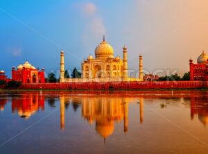 Taj Mahal, Agra, India, on sunset - GlobePhotos - royalty free stock images