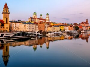 Historical Old Town Passau on Danube river, Bavaria, Germany - GlobePhotos - royalty free stock images