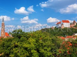 Landshut, panoramic view of the Old Town, Bavaria, Germany - GlobePhotos - royalty free stock images