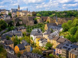 Luxembourg city, view of the Old Town and Grund - GlobePhotos - royalty free stock images
