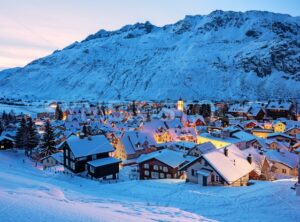 Andermatt village in swiss Alps mountains, Switzerland in winter - GlobePhotos - royalty free stock images