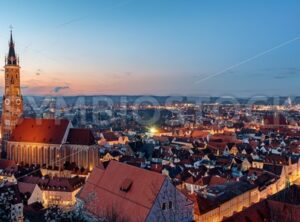 Landshut, Bavaria, Germany, St Martin’s cathedral and the gothic Old town on sunset - GlobePhotos - royalty free stock images