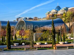 Rhike park in Tbilisi, Georgia, with Rike Concert Hall and President palace - GlobePhotos - royalty free stock images