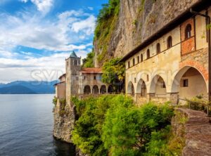 Monastery of Santa Caterina del Sasso on Lago Maggiore Lake, Italy - GlobePhotos - royalty free stock images