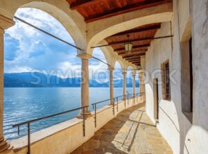 Monastery of Santa Caterina del Sasso on Lago Maggiore lake, Italy - GlobePhotos - royalty free stock images