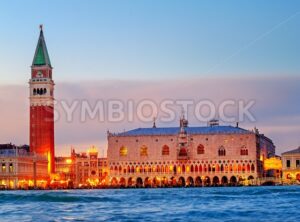 Venice, Italy, view of the Doges Palace and Campanile in the evening light - GlobePhotos - royalty free stock images