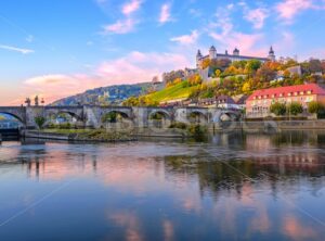 Wurzburg, Germany, Marienberg Fortress and the Old Main Bridge - GlobePhotos - royalty free stock images