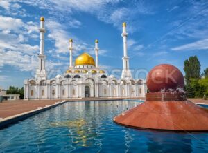 Astana, Kasakhstan, golden domes and minarets of Nur Astana mosque - GlobePhotos - royalty free stock images