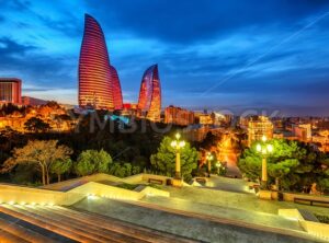 Baku city, Azerbaijan, in the evening light - GlobePhotos - royalty free stock images