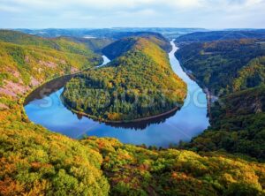 River Saar loop in Mettlach, Saarland, Germany