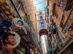 Via San Gregorio Armeno street, Naples Old Town, Italy