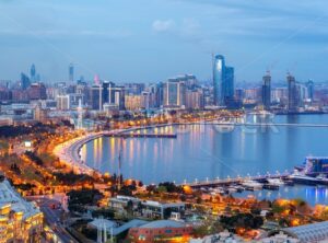 Baku city modern skyline, Azerbaijan