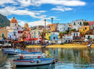 Forio town on Ischia island, Naples, Italy