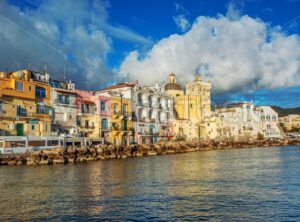 Ischia town waterfront, Naples, Italy