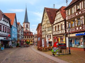 Lohr am Main Old town, Bavaria, Germany