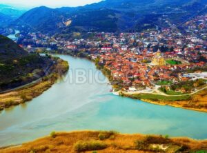 Mtskheta town on two rivers in Georgia - GlobePhotos - royalty free stock images