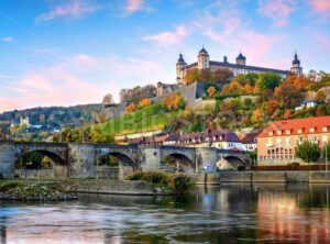 Wurzburg, Germany, Marienberg Fortress and the Old Main Bridge