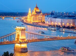 Cityscape of Budapest city on Danube river, Hungary