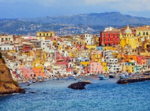 Colorful fishing village on Procida island, Naples, Italy