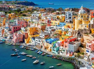 Colorful houses on Procida island, Naples, Italy