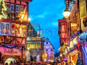 Christmas illumination in Colmar, Alsace, France