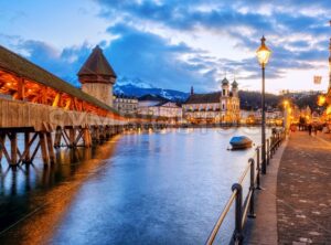 Lucerne Old town in evening light, Switzerland