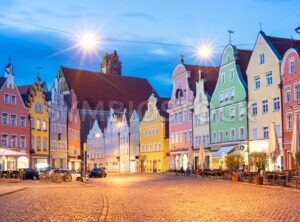 Medieval architecture in Landshut, Bavaria, Germany