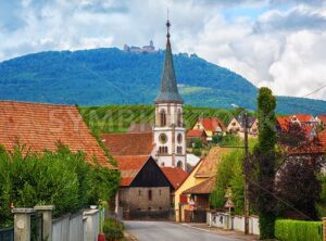 Rorschwihr village and Haut Koenigsbourg castle in Alsace, France