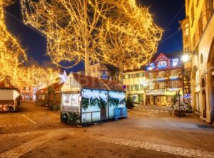 Christmas illimination in Colmar Old town, Alsace, France