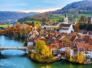 Laufenburg Old town on Rhine river, Switzerland