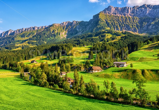Alpine valley in Emmentaler Alps, Switzerland - GlobePhotos - royalty