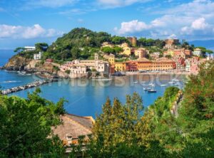 Bay of Silence and Sestri Levante Old town, Italy