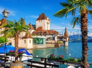 Oberhofen castle on Lake Thun, Switzerland