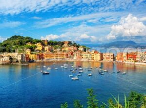 Sestri Levante, Italy, a popular resort town in Liguria