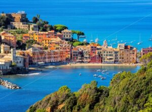 Sestri Levante on Mediterranean sea coast in Italy