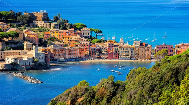 Sestri Levante on Mediterranean sea coast in Italy - GlobePhotos