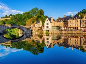 The Old bridge in the port of Dinan town, France