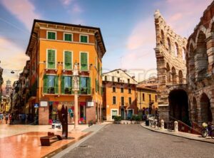 Verona historical Old town center, Italy