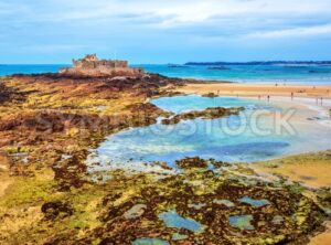 Atlantic ocean coast by St Malo, Brittany, France