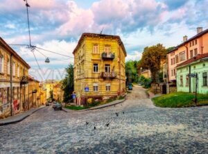 Back laid street in Lviv Old town, Ukraine