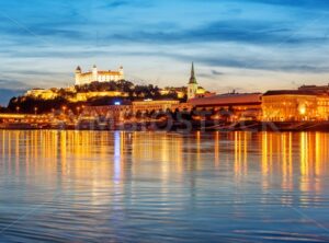 Bratislava Old town on Danube river, Slovakia