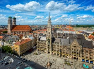 Marienplatz square in Munich city, Germany